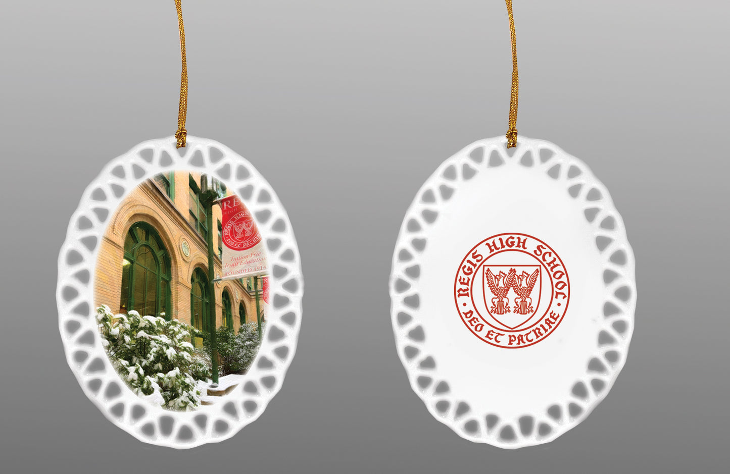 Christmas Ornament -  Oval Porcelain ornament