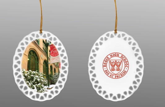 Christmas Ornament -  Oval Porcelain ornament