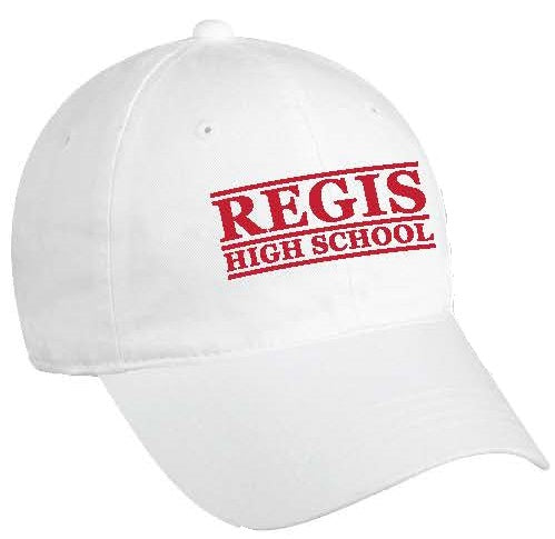Baseball Cap  - White with Regis Over High School